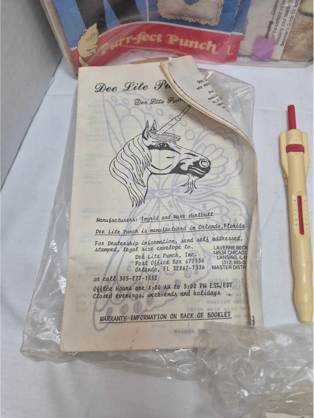 Lot of Punch Embroidery w/ Kit with Dial-A-Loop Needle and Beginner's Guide J293